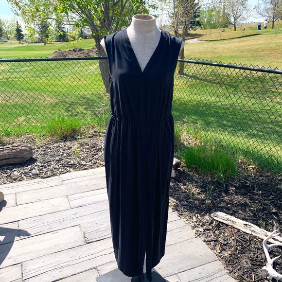 MaxMara Weekend Black Jersey Knit Full Snap Front Sleeveless Maxi Dress - Picture 1 of 15